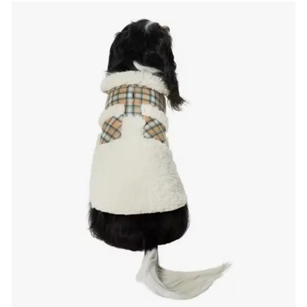 Frisco Lightweight Plaid Pocket Dog & Cat Coat, Medium